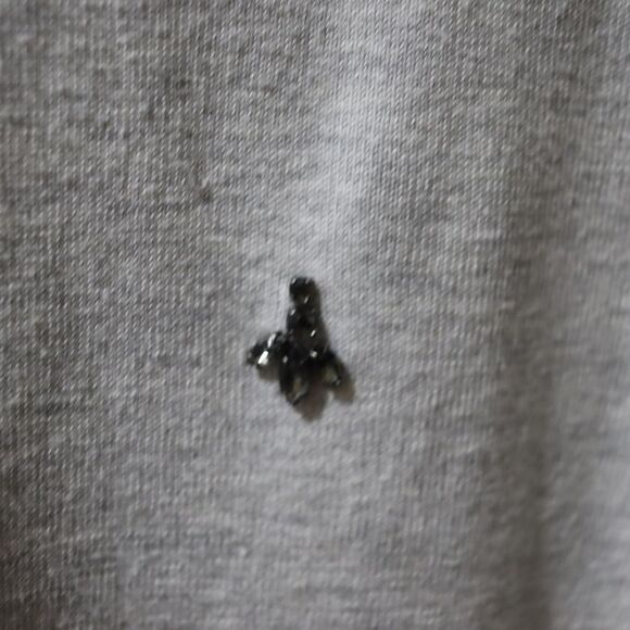 Talbots Gray and Blue Beaded Short Sleeve Blouse Large - Picture 11 of 13